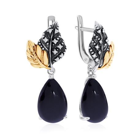 Серьги из серебра с агатом