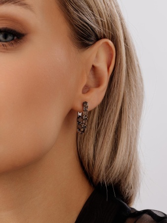 Серьги из серебра с топазами 2340101182 от KRASNOE, металл Серебро, вставка Раухтопаз