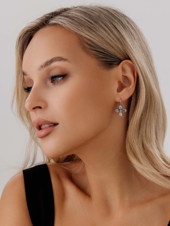 Серьги из серебра с топазом