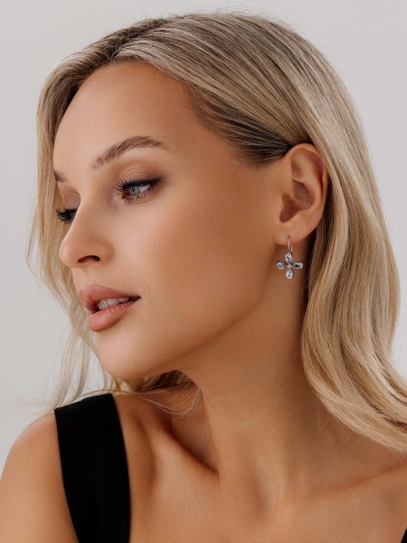 Серьги из серебра с топазом