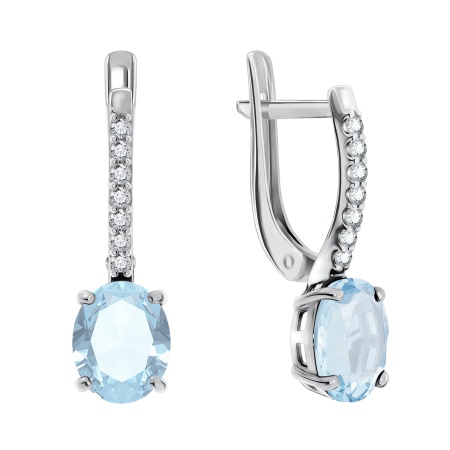 Серьги из серебра с фианитом 2340200185-70 от KRASNOE, металл Серебро, вставка Фианит