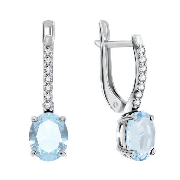 Серьги из серебра с фианитом 2340200185-70 от KRASNOE, металл Серебро, вставка Фианит