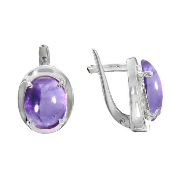 Серьги из серебра с натуральными корундами со скидкой