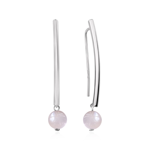 Серьги из серебра с кварцем в ювелирном интернет-магазине