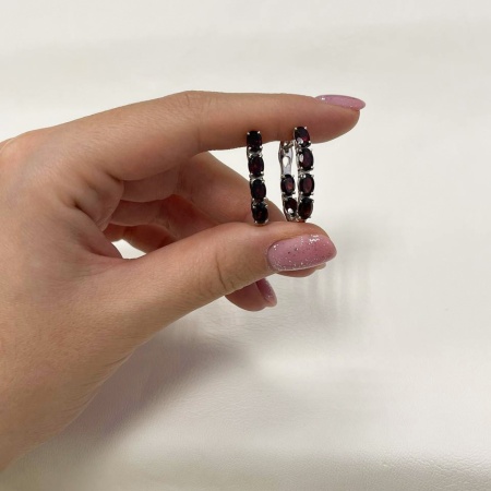 Серьги из серебра с гранатом